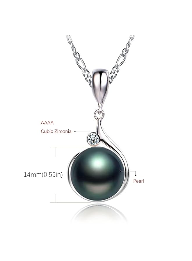 إيروريكس قلادة من اللؤلؤة المفردة للنساء قلادة من اللؤلؤ الأبيض المتدلي | قلادة أنيقة بسلسلة قابلة للتعديل | قلادة من اللؤلؤ المطلي بالفضة عيار 18 قيراطًا للنساء - Image 2