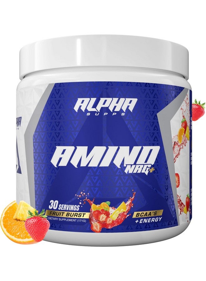 Alpha Supps Amino NRG+ BCAA Amino & Energy Recovery Powder - Hydration Blend with Electrolytes - Focus Blend for Optimal Performance Support in Men & Women (30 Servings, Fruit Burst) - Image 1