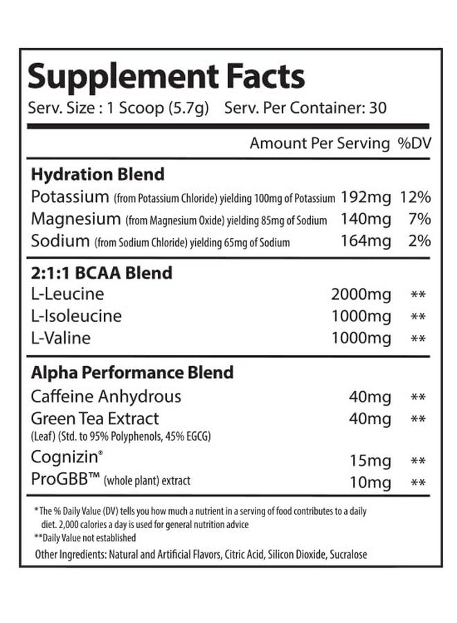 Alpha Supps Amino NRG+ BCAA Amino & Energy Recovery Powder - Hydration Blend with Electrolytes - Focus Blend for Optimal Performance Support in Men & Women (30 Servings, Fruit Burst) - Image 4