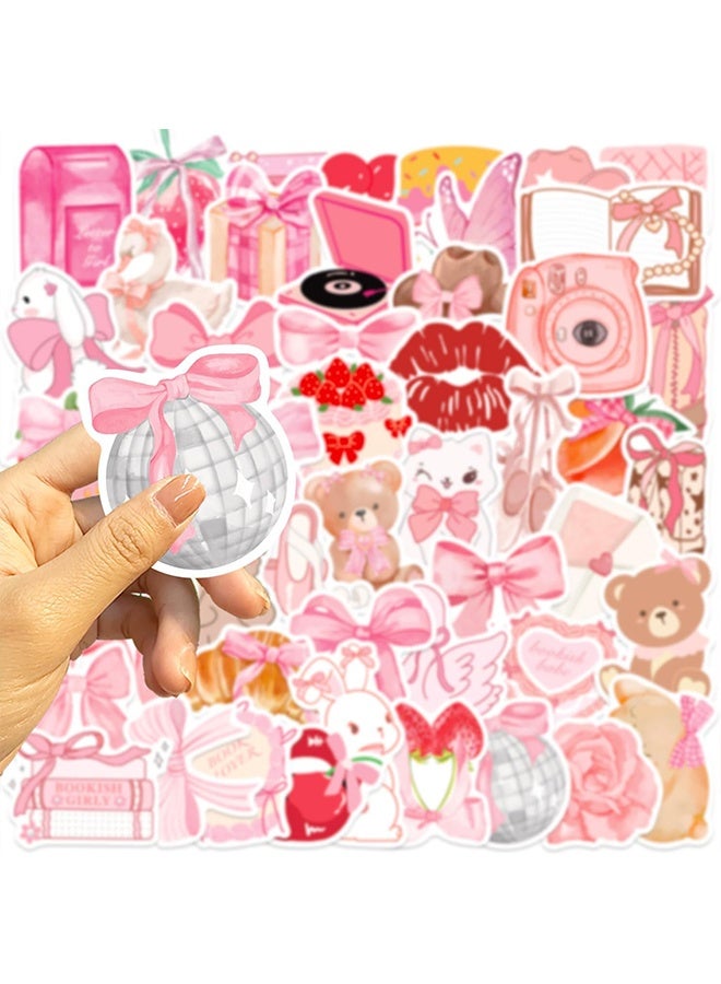 إم إكس إن ١٠٠ قطعة من ملصقات سلسلة اللون الوردي اللطيف، ملصقات جميلة بنقوش كرتونية وردية، ملصقات متعددة الوظائف مقاومة للخدش لتزيين الهواتف والسيارات وألواح التزلج والزجاجات وأجهزة الكمبيوتر المحمولة وحافظات الهواتف وتزيين الحرم الجامعي. - Image 4