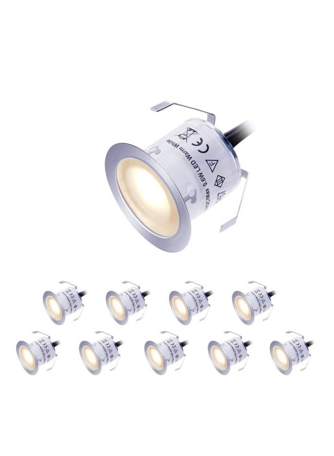 Cimkiz Led Deck Lights Kit 12V Low Voltage Waterproof Ip67 Warm White Recessed Deck Lighting In Ground Light For Step Stair Garden Patio Wood Floor Outdoor Landscape Accent Lights Fixtures Pack Of 10 - Image 1