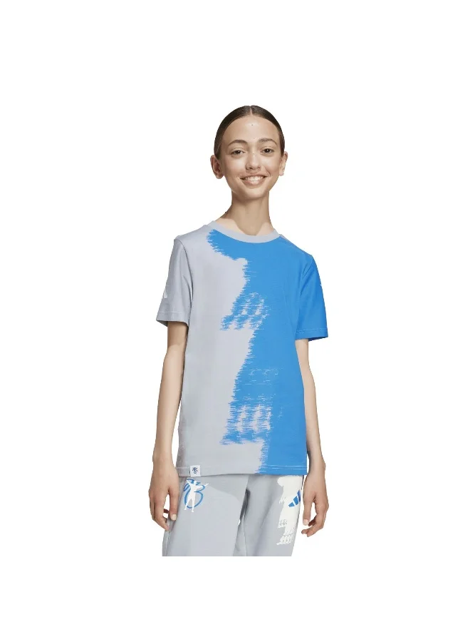 Adidas Jb Cw Tee Y Grey Football T-Shirts For Junior 5-6Y