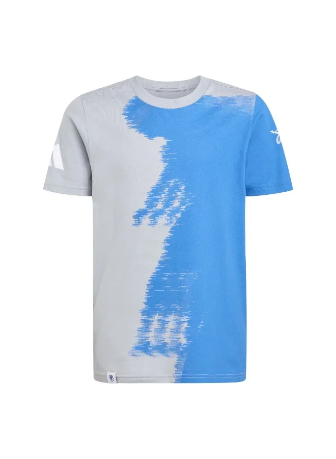 Adidas Jb Cw Tee Y Grey Football T-Shirts For Junior 5-6Y