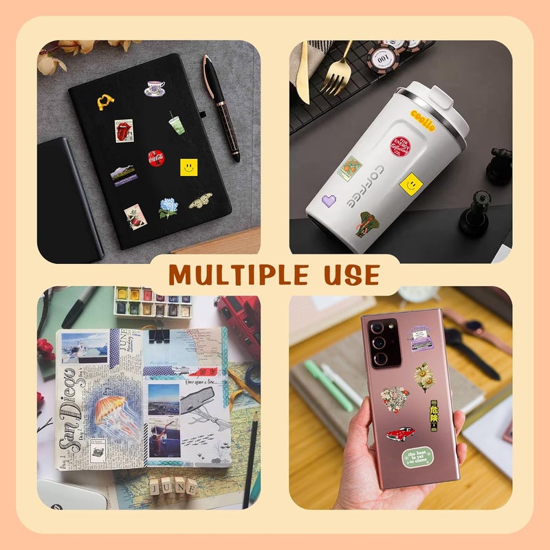 CodersParadise ملصقات زجاجية ملونة ذاتية اللصق - 450 ملصق لج journal بتصاميم وأنماط عتيقة - Image 4