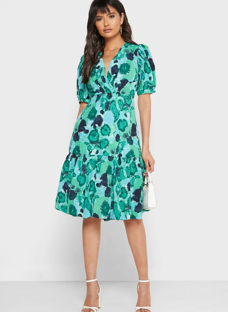 VERO MODA Puff Sleeve Printed Dress
