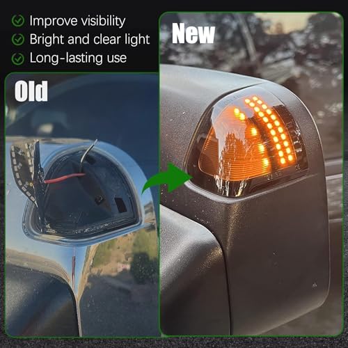 MINETPS 68302828AA 2Pcs LED Side Mirror Turn Signal Light Left Driver and Right Passenger Side Lamps Fit for Dodge Ram 1500 2500 3500 4500 5500 2010-2018 Replace 68302829AA (Clear Cover Lens) - Image 3