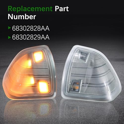 MINETPS 68302828AA 2Pcs LED Side Mirror Turn Signal Light Left Driver and Right Passenger Side Lamps Fit for Dodge Ram 1500 2500 3500 4500 5500 2010-2018 Replace 68302829AA (Clear Cover Lens) - Image 2
