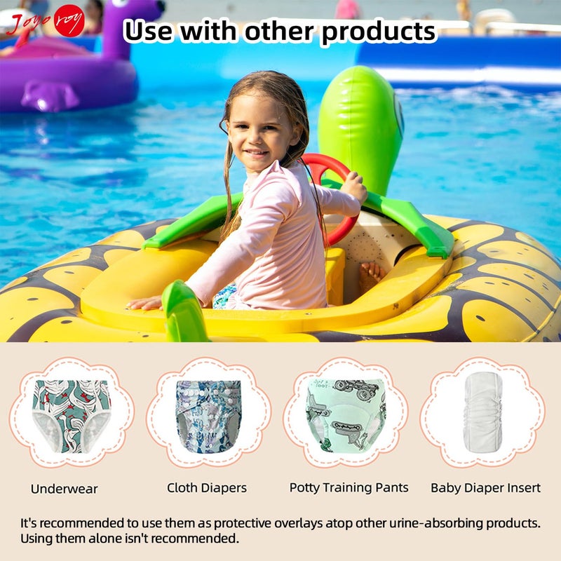 Joyo roy 4Pcs Diaper Covers for Girls Plastic Underwear for Potty Training Rubber Pants for Babies Plastic Training Pants for Toddlers Leakproof Swim Diaper Cover for Toddlers Clothing Covers Girls 1T - Image 4