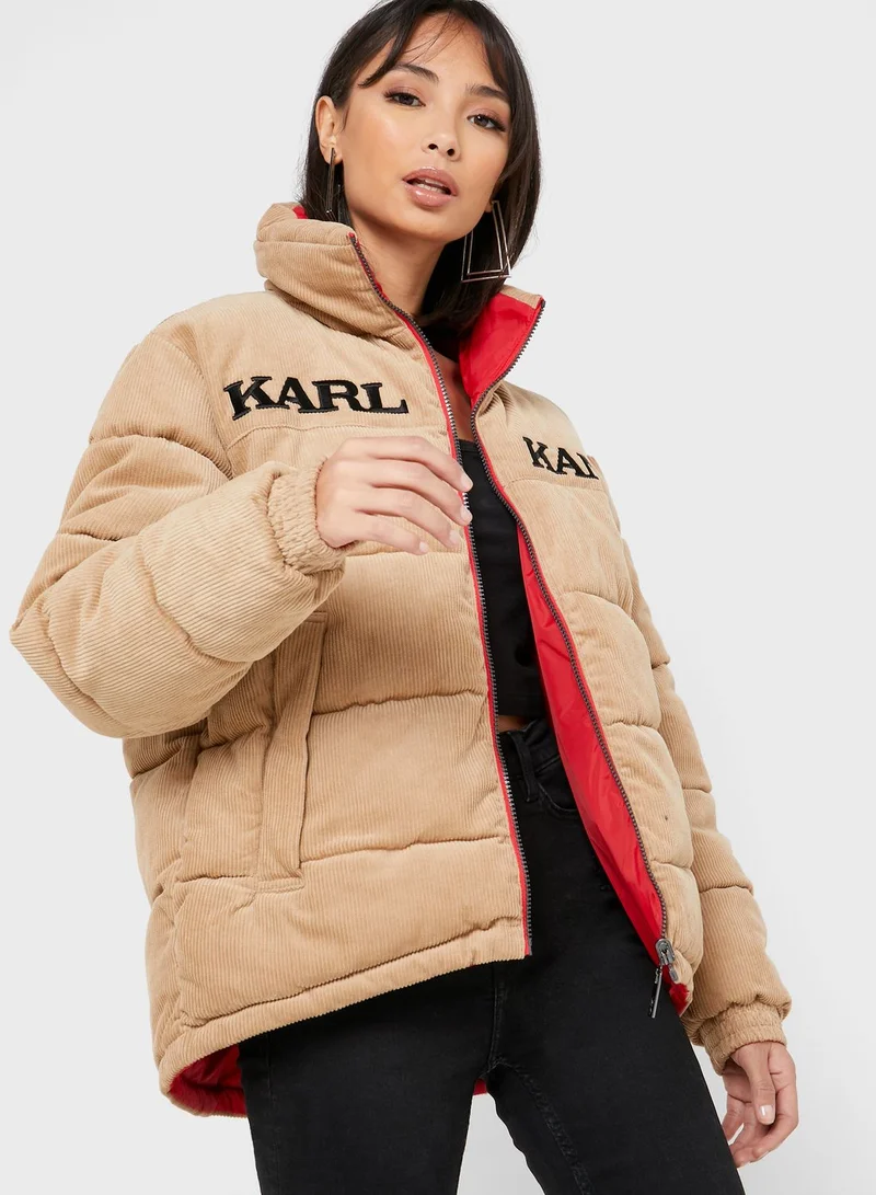 Karl Kani Retro Reversible Cord Puffer Jacket