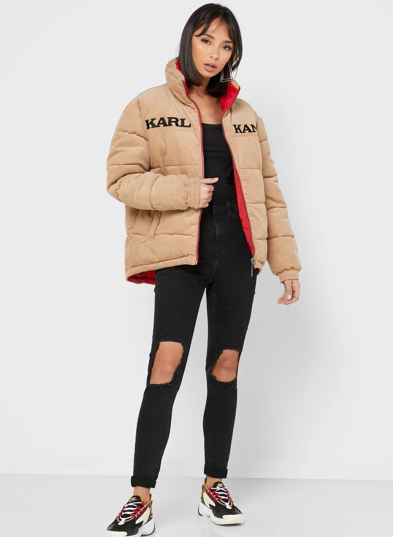 Karl Kani Retro Reversible Cord Puffer Jacket
