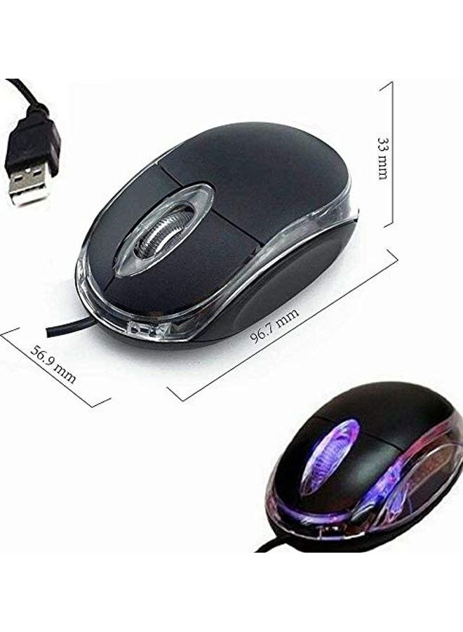 ANRANK UM2030AK Black USB Optical 3-Button 3D Mouse Scroll Wheel LED Light Mouse Mice for PC Laptop Computer - Image 1