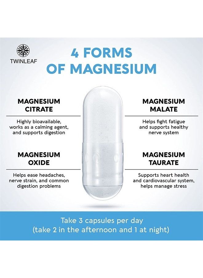 TWINLEAF - Magnesium Brain Booster Made in USA - Supports Brain Health & Function as Natural Calm, Relax Aid - Nootropic Magnesium Memory, Concentration & Focus Pills That Promote Better Rest - Image 1