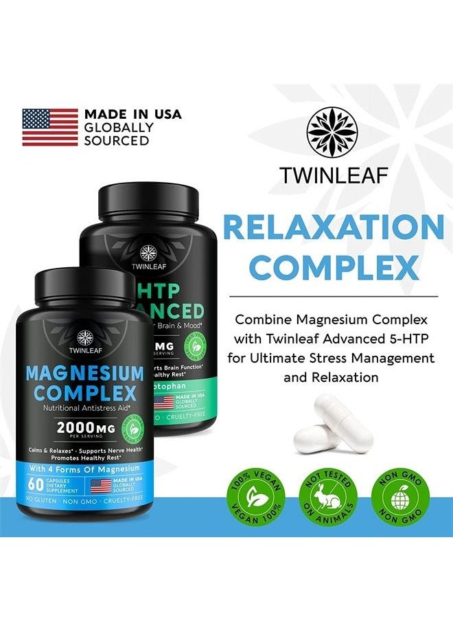 TWINLEAF - Magnesium Brain Booster Made in USA - Supports Brain Health & Function as Natural Calm, Relax Aid - Nootropic Magnesium Memory, Concentration & Focus Pills That Promote Better Rest - Image 1