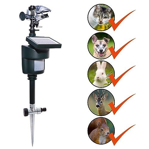 Yardeen Outdoor Repellent for Yard Motion Activated with Solar Panel Water Spray Garden Sprinkler Irrigation System - Image 5
