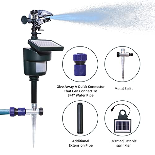 Yardeen Outdoor Repellent for Yard Motion Activated with Solar Panel Water Spray Garden Sprinkler Irrigation System - Image 3