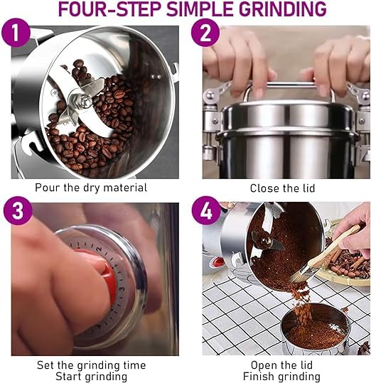 Vishvas Smallest Masala Grinding Machine for Home Use, 100gm Capacity, Portable Indian Spice Grinder, 700W Motor, Adjustable Coarseness, Stainless Steel Blades, Ergonomic Design - Image 4