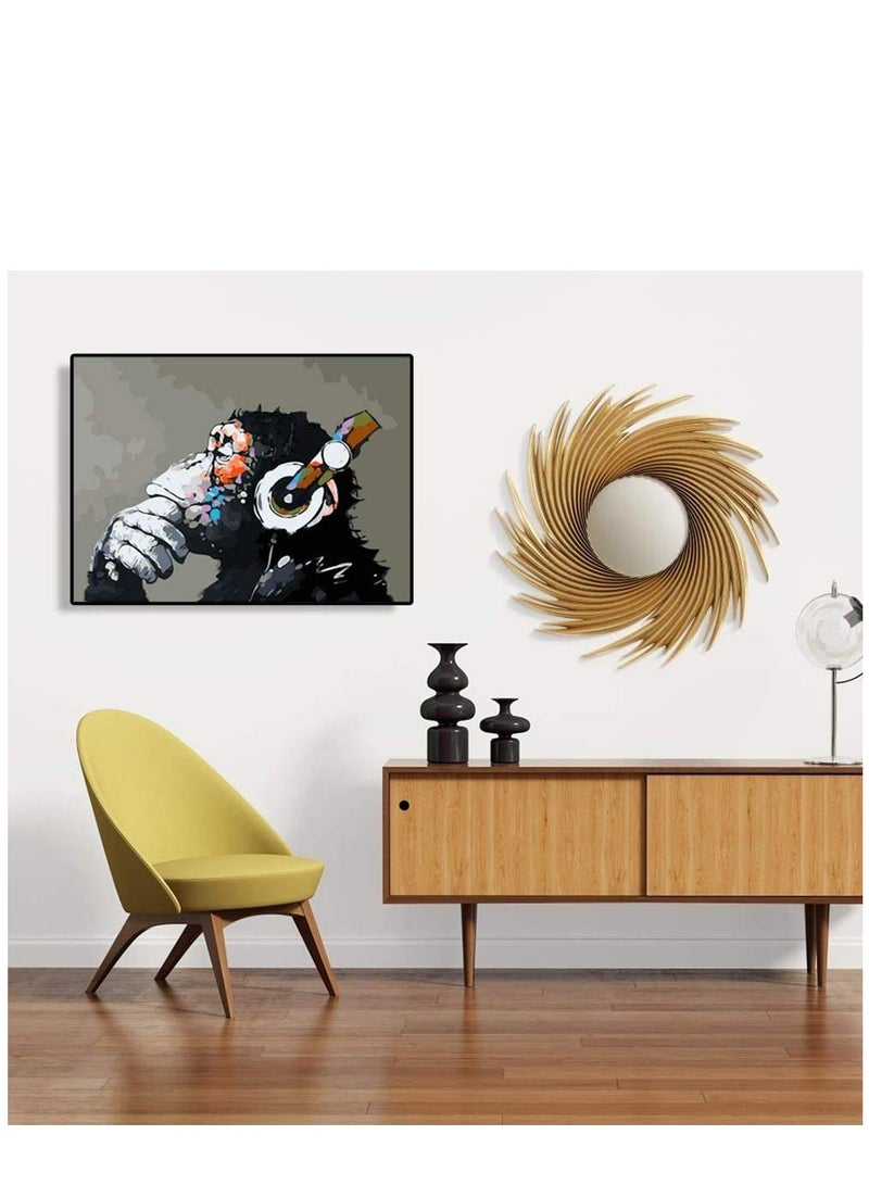 SYOSI Paint by Numbers DJ Monkey Canvas Paint Wall Art DIY Oil Painting for Home Decoration (16X20inch) - Image 4