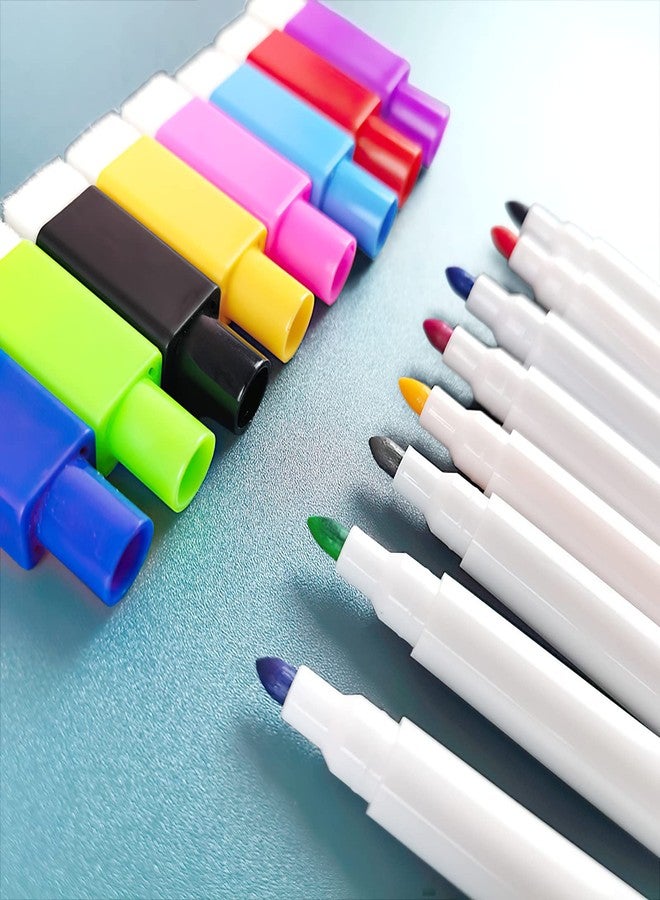 JEFURE 25 Pcs Colorful Magnetic Dry Erase Markers with Eraser Cap, White Board Mini Dry Erase Markers Bulk, Fine Point Tip White Board Markers for Teachers Office School Supplies - Image 2