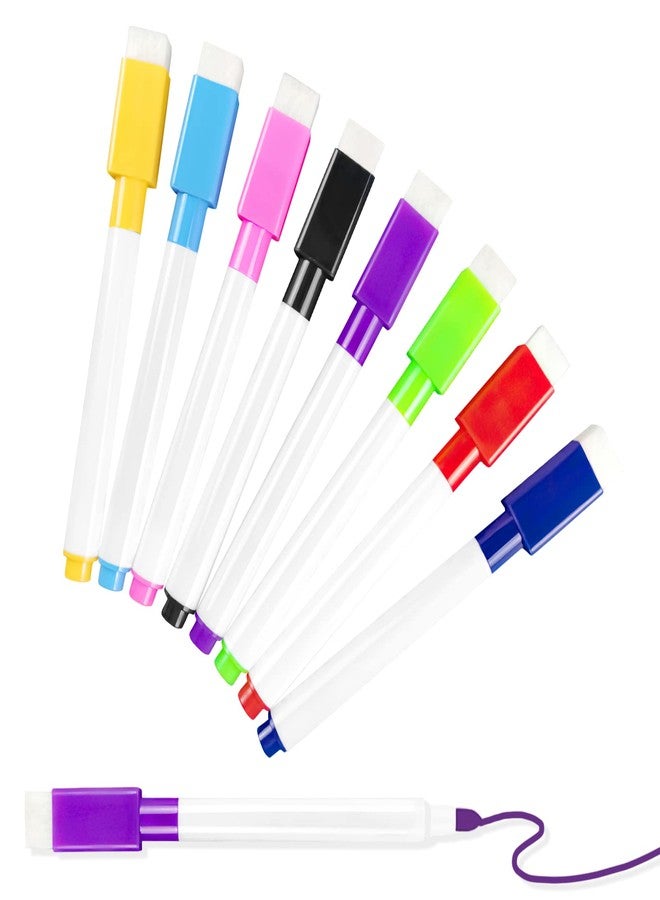 JEFURE 25 Pcs Colorful Magnetic Dry Erase Markers with Eraser Cap, White Board Mini Dry Erase Markers Bulk, Fine Point Tip White Board Markers for Teachers Office School Supplies - Image 1