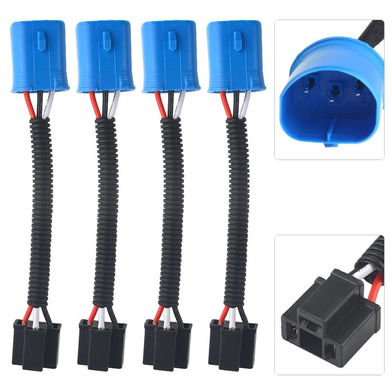 WMYCONGCONG 4 Pcs 9007 Male to H4 Female Plug Headlight Wiring Harness Extension Conversion Cable Wire Connector Adapter Compatible with Hummer H2 Headlights Fog Lights