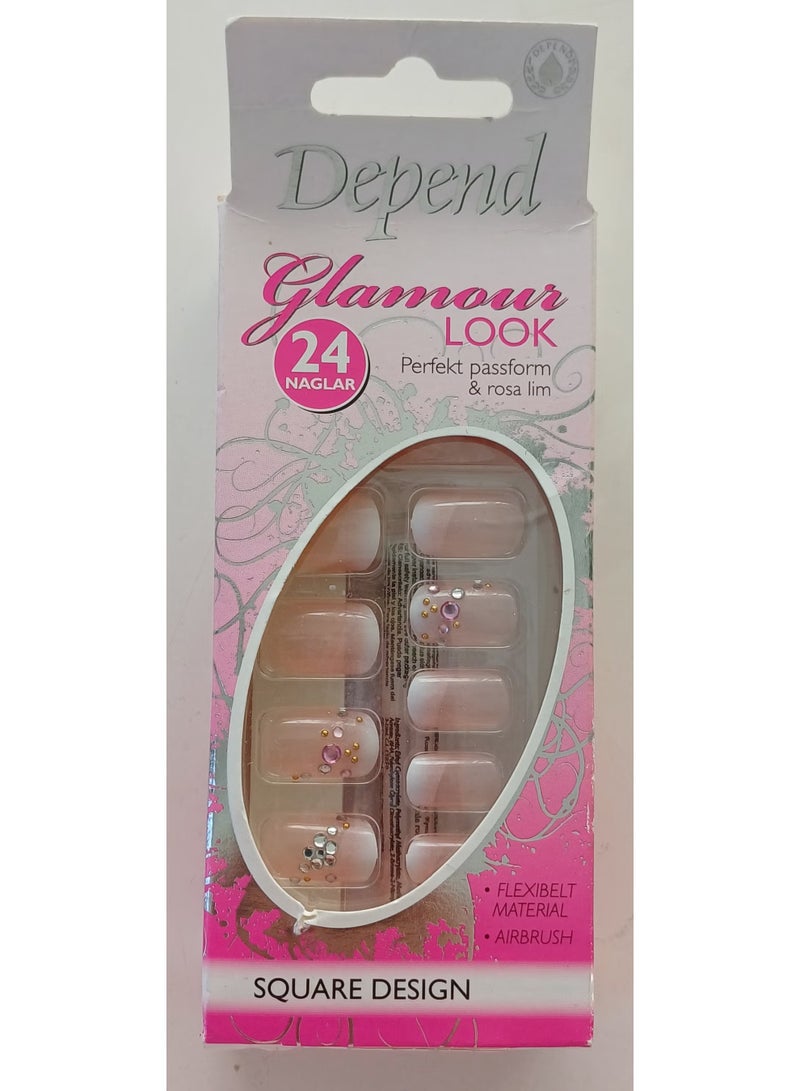 Depend LOOK  Artificial Nail Making Kit, Square Shape, Transparent - Medium ART NR.6249
