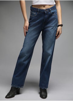 HIGH STAR Straight Fit Indigo Jeans for Women with High-Rise and Clean Look  - Image 2