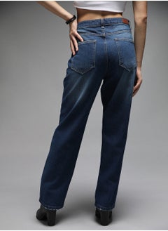 HIGH STAR Straight Fit Indigo Jeans for Women with High-Rise and Clean Look  - Image 5