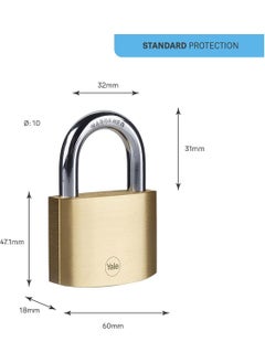 Yale Brass Padlock 60 mm Two Way Silver - White 1 Piece  - Image 3