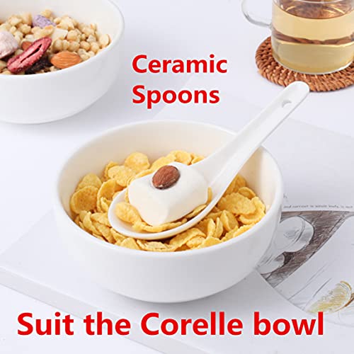 HAPPY KIT Asian Soup Spoons Set of 12, Ceramic Ramen Spoons Set Proper for Corelle Pho Miso Wonton Ramen Dumpling Macaron Dishwasher & Oven Safe - Image 5