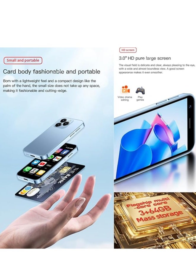 سويس هاتف ذكي صغير SOYES XS16 Mini 4G LTE بذاكرة وصول عشوائي 3 جيجابايت وذاكرة قراءة فقط 64 جيجابايت ونظام تشغيل أندرويد 10.0 وشاشة 3 بوصات وكاميرا 5 ميجابكسل وشريحة اتصال مزدوجة مع متجر Play وواتس اب - اسود  - Image 4