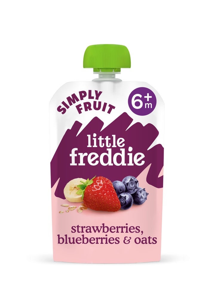 Organic Strawberries, Blueberries & Oats baby food pouch +6m 100g