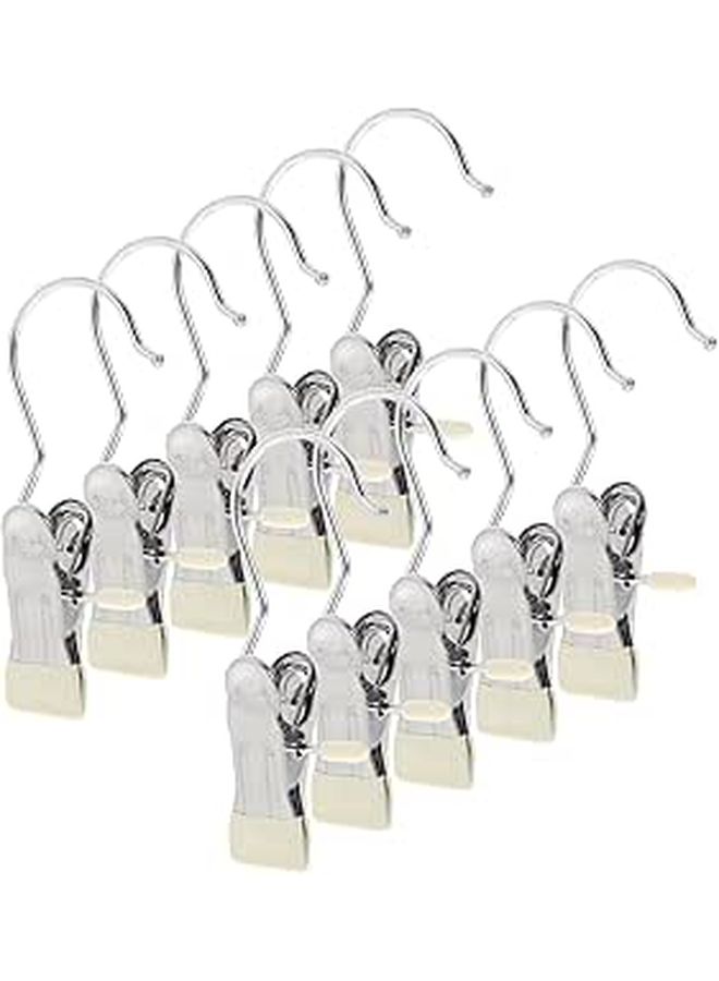 Stainless Steel Pants Hangers with PVC Soft Head Clips Non Marking Closet Storage - Image 1