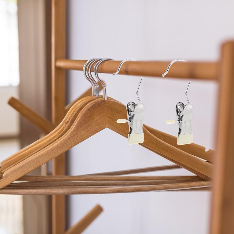 Stainless Steel Pants Hangers with PVC Soft Head Clips Non Marking Closet Storage - Image 4