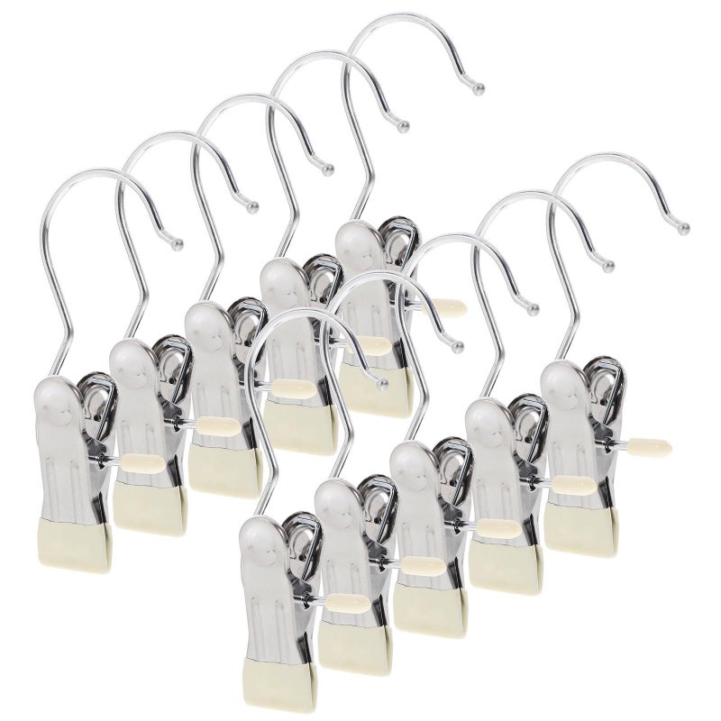 Stainless Steel Pants Hangers with PVC Soft Head Clips Non Marking Closet Storage - Image 2