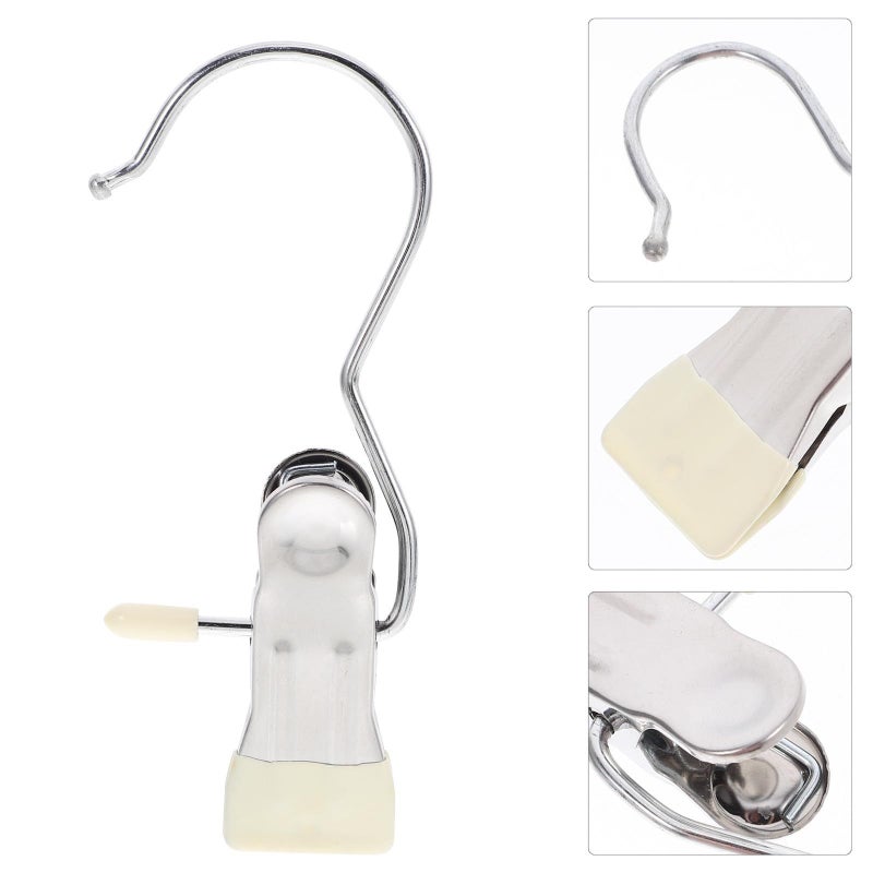 Stainless Steel Pants Hangers with PVC Soft Head Clips Non Marking Closet Storage - Image 5