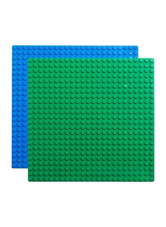 Edu Toys Edu Toys Base Plate Board 24 x 24 Dots/Pegs for Classic Building Blocks Bricks Compatible with All Brands Classic Blocks (Blue + Green)  - Image 1