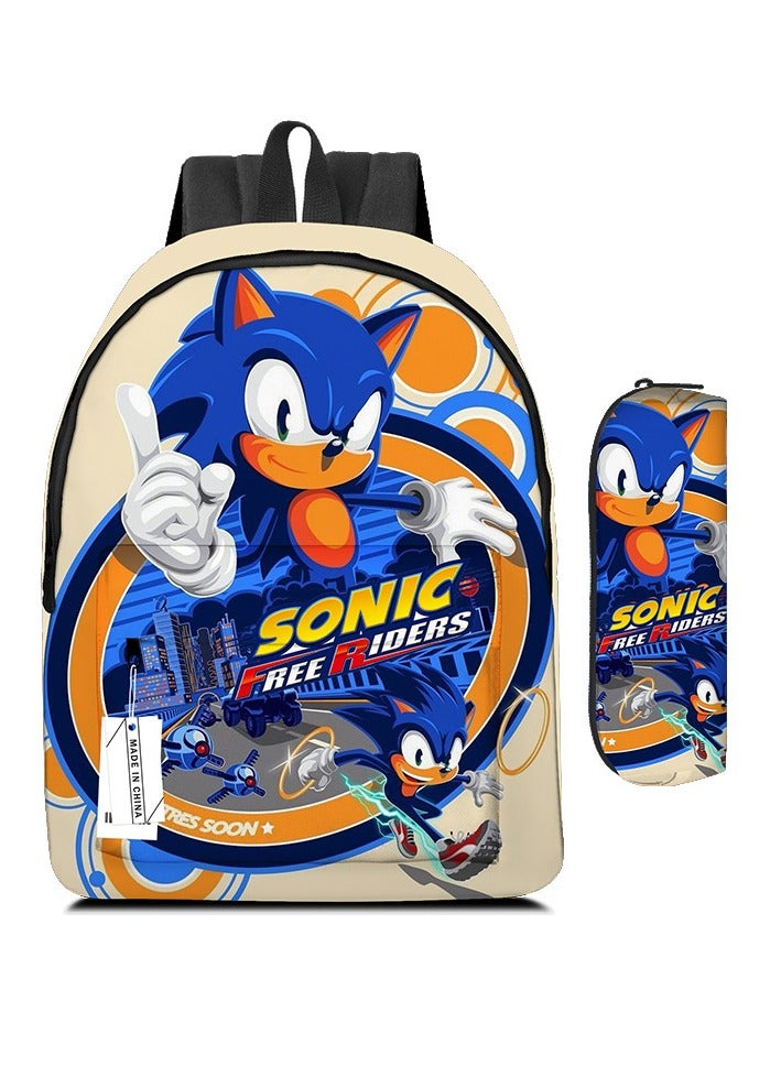 SONIC Cartoon Backpack Two-piece Student School Bag