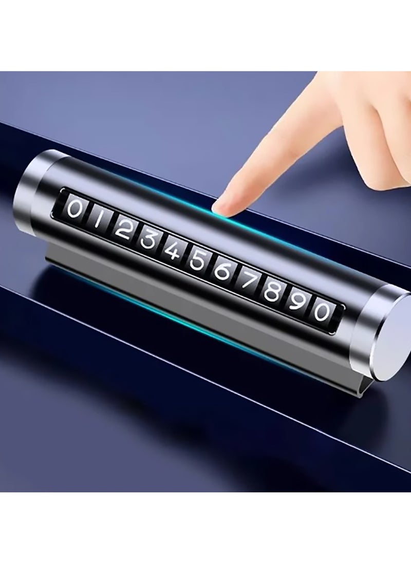LIMITLESS Universal Temporary Car Parking Card Rotate Car Parking Accessories for Car Auto Accessories Flip Temporary Phone Number Plate Metal Dash Board Inside The Car  - Image 2