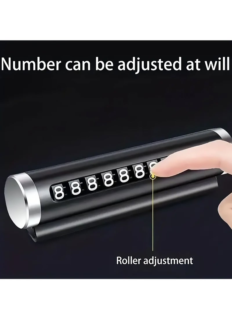 LIMITLESS Universal Temporary Car Parking Card Rotate Car Parking Accessories for Car Auto Accessories Flip Temporary Phone Number Plate Metal Dash Board Inside The Car  - Image 5