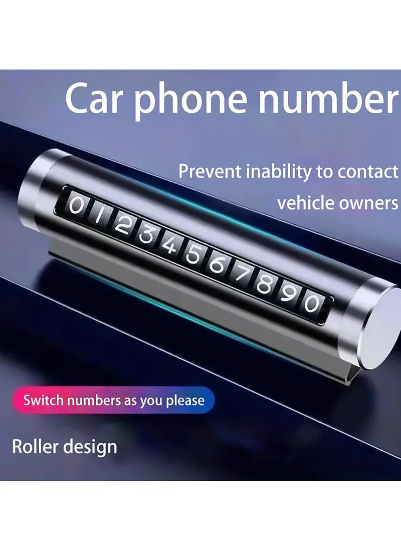 LIMITLESS Universal Temporary Car Parking Card Rotate Car Parking Accessories for Car Auto Accessories Flip Temporary Phone Number Plate Metal Dash Board Inside The Car  - Image 4