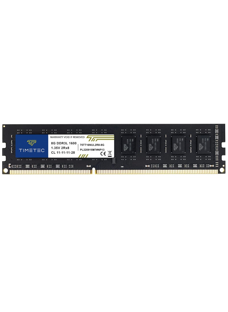 Timetec Timetec 8GB DDR3L / DDR3 1600MHz (DDR3L-1600) PC3L-12800 / PC3-12800 (PC3-12800U) Non-ECC Unbuffered 1.35V / 1.5V CL11 2Rx8 Dual Rank 240 Pin UDIMM Desktop PC Computer Memory RAM Module Upgrade (8GB)  - Image 1