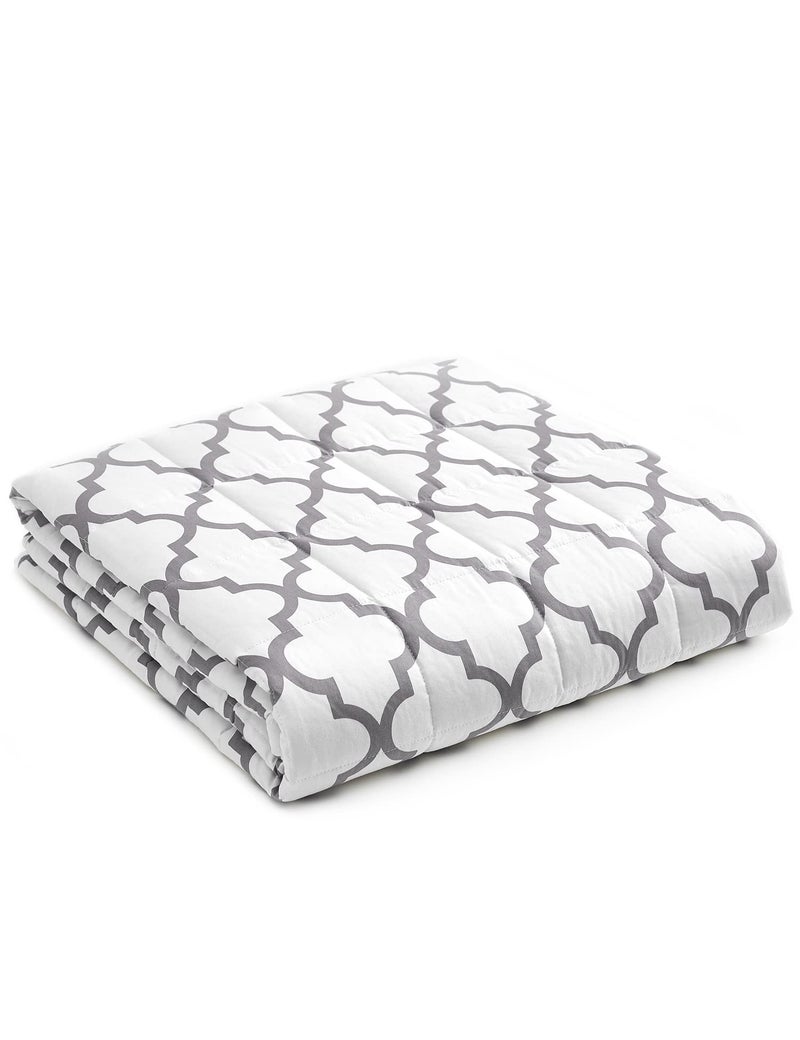 YnM Weighted Blanket,Heavy 100 Percent Oeko-Tex Certified Cotton Material, Bed Blanket for One Person of 160lbs, Ideal for Queen/King Bed (60x80 Inches, 17 Pounds, Lattice Scroll) - Image 1