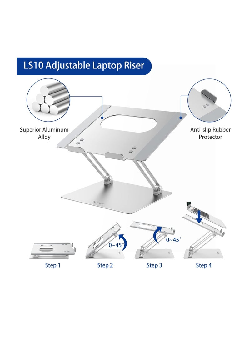 B-Zen LS10 Adjustable Ergonomic Aluminum Laptop Stand Notebook and Computer Lifter Compatible with Air, Pro, Dell Watch and Lenovo Laptops Size 25 36cm Aluminum Basen  - Image 5