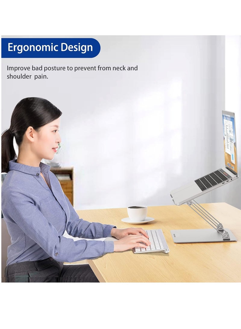 B-Zen LS10 Adjustable Ergonomic Aluminum Laptop Stand Notebook and Computer Lifter Compatible with Air, Pro, Dell Watch and Lenovo Laptops Size 25 36cm Aluminum Basen  - Image 3