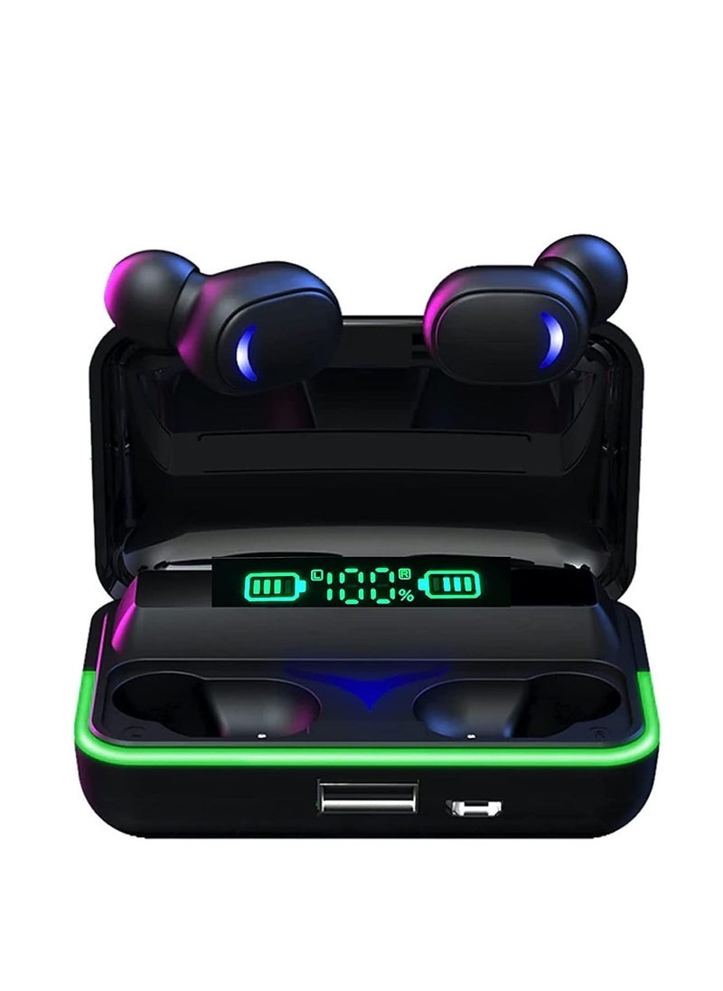 E10 in-Ear Stereo BT Earphones Noise Reduction Waterproof Wireless Earbuds with LED-Digital Display Compatible with iOS Android