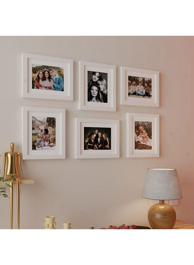 Art Street Art Street Decorative Premium Set of 6 Individual Wall Photo Frame (8" X 10" Picture Size matted to 6" x 8")  - Image 1