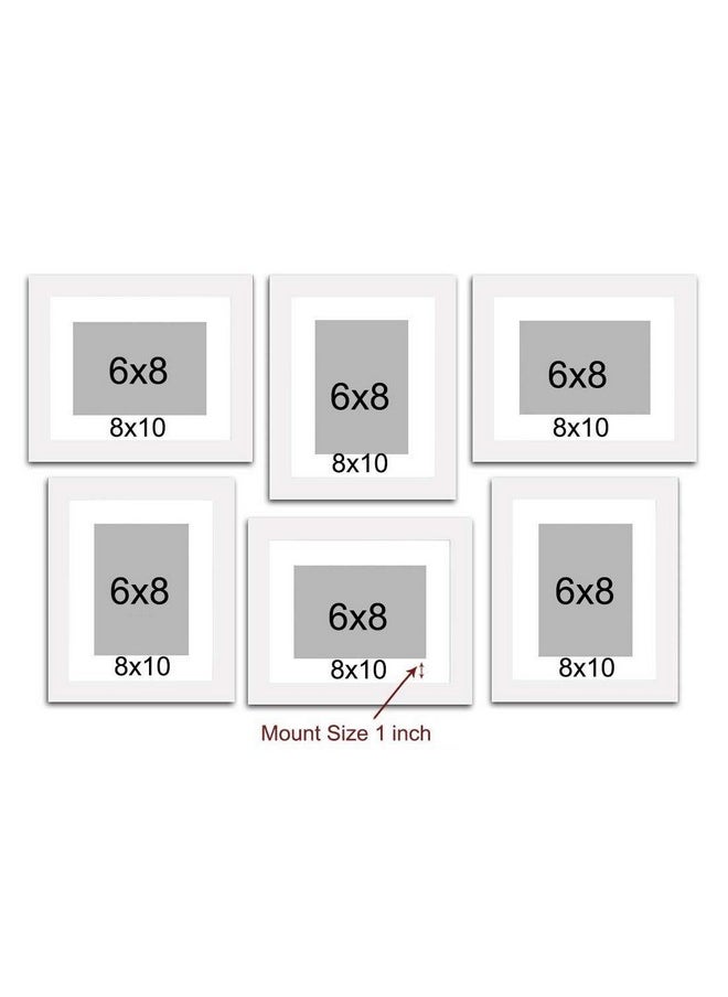 Art Street Art Street Decorative Premium Set of 6 Individual Wall Photo Frame (8" X 10" Picture Size matted to 6" x 8")  - Image 3