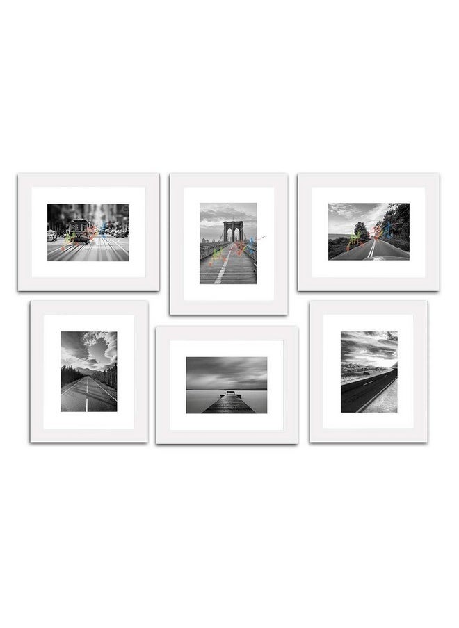 Art Street Art Street Decorative Premium Set of 6 Individual Wall Photo Frame (8" X 10" Picture Size matted to 6" x 8")  - Image 2