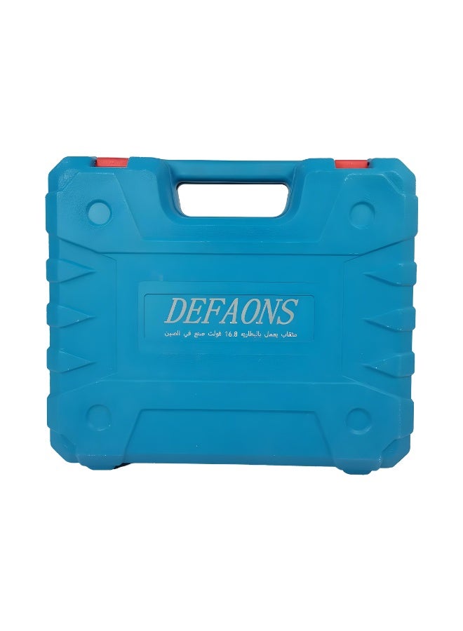 ديفاونز مجموعة مثقاب لاسلكي بجهد 16.8 فولت مع بطاريتين، 23+3 إعدادات عزم الدوران، سرعة متغيرة، ضوء LED، وظيفة الدوران للأمام والخلف، مجموعة أدوات حفر متعددة المواد مع حقيبة تخزين. - Image 2