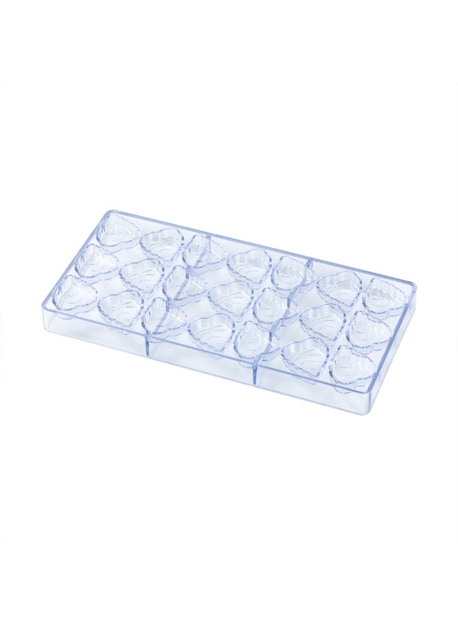 Restaurantware Pastry Tek 10.8 x 5.3 Inch Leaf Molds, 10 Freezer-Safe Leaf Chocolate Molds - 21 Cavities, Dishwasher-Safe, Clear Polycarbonate Leaf Candy Molds, Easy To Release, Durable - Image 1